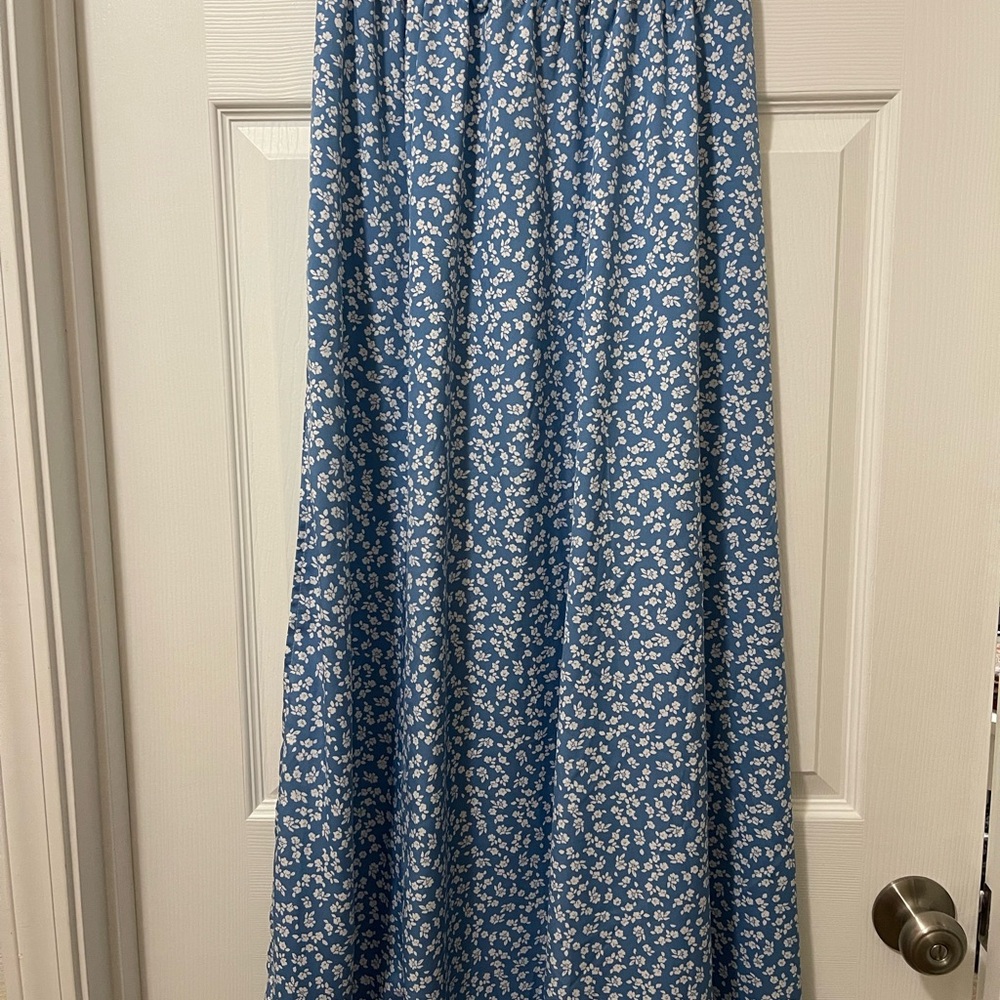 Floral Blue Maxi Skirt